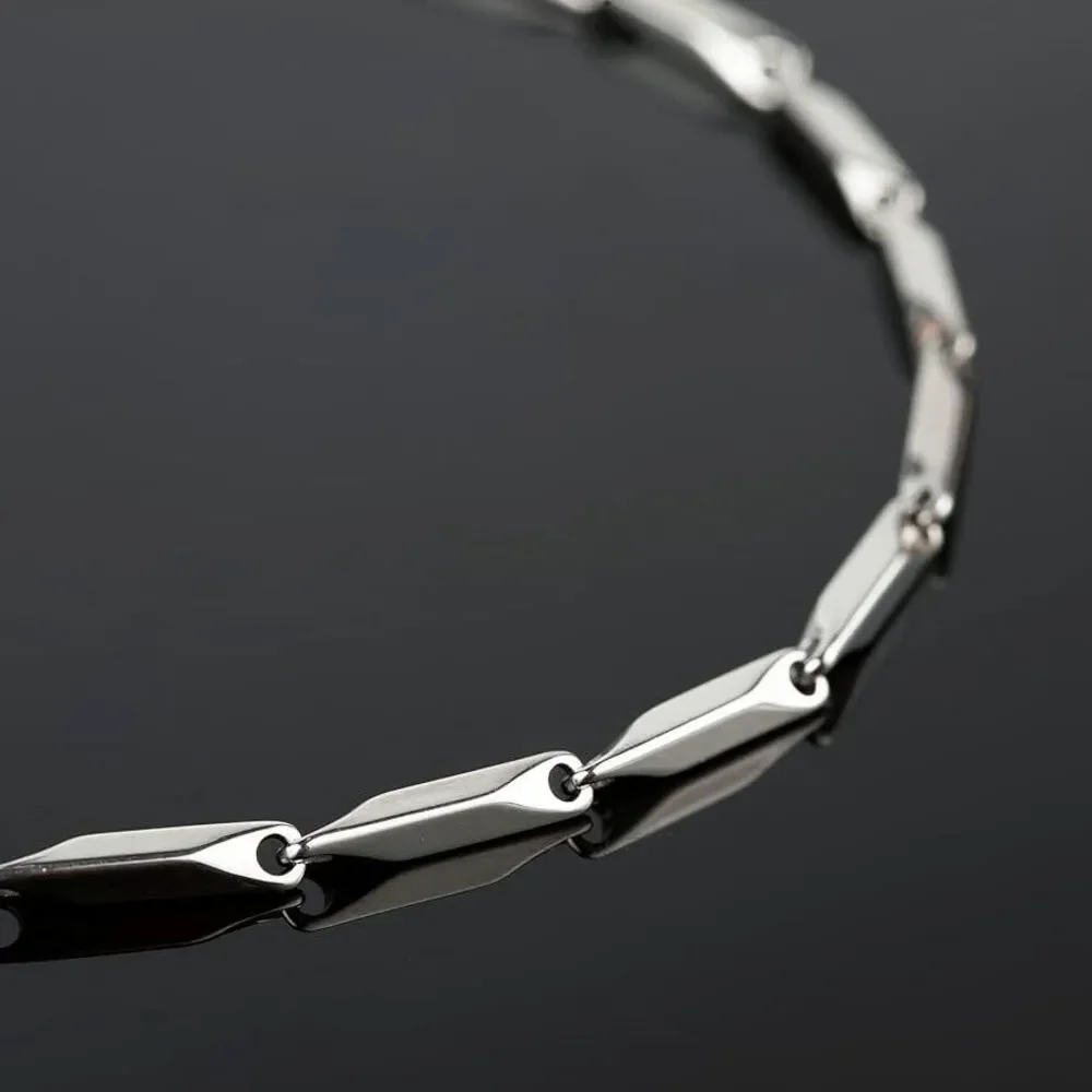 Men's Bracelet Silver Trendy Modern Rice Chain